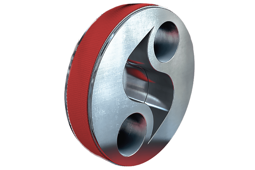 Roller cover upon a metal roller with Esband logo on it